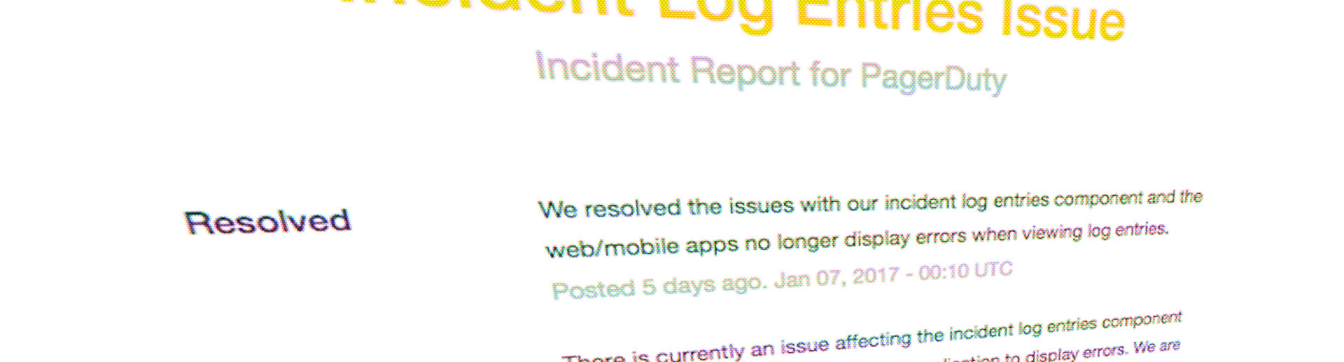 PagerDuty Status Page